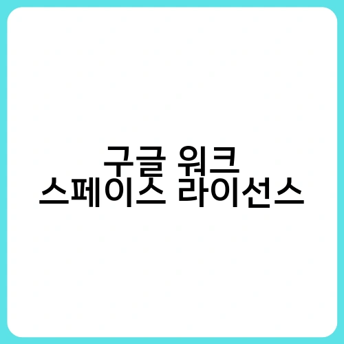 구글 워크 스페이스 라이선스 1