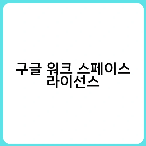 구글 워크 스페이스 라이선스